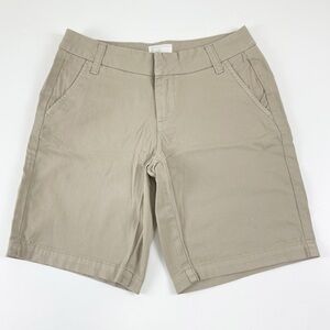 NEW Caslon Chino Shorts  Womens Size 0 Twill 9 Inch Inseam Beige Khaki NWOT